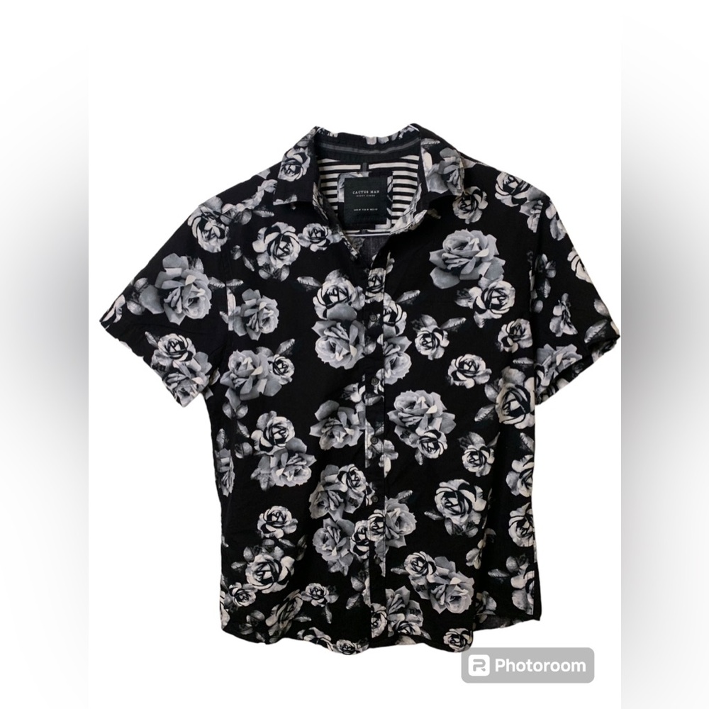 Cactus Man | Black and White Button Down